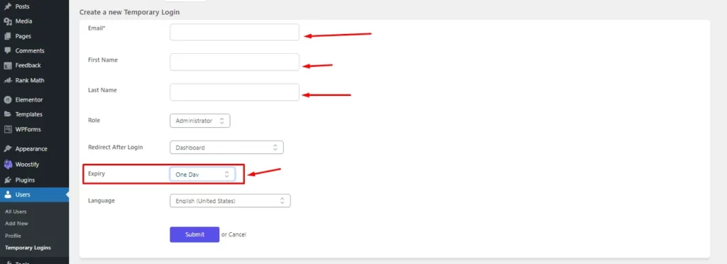 Temporary Login Temporary Login