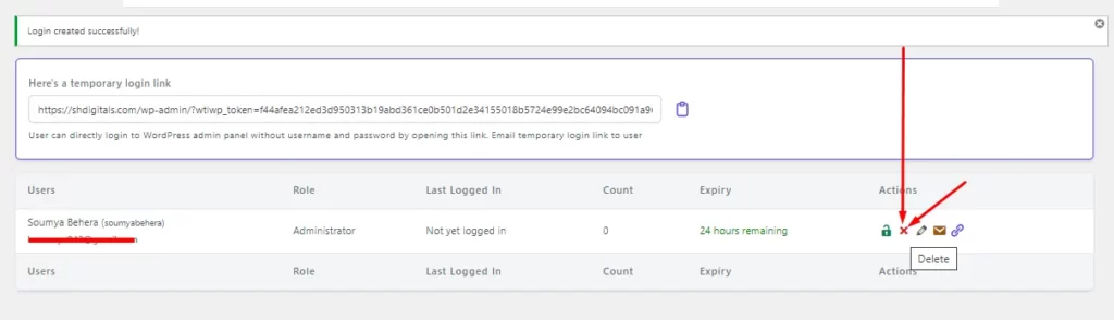 Temporary Login Temporary Login